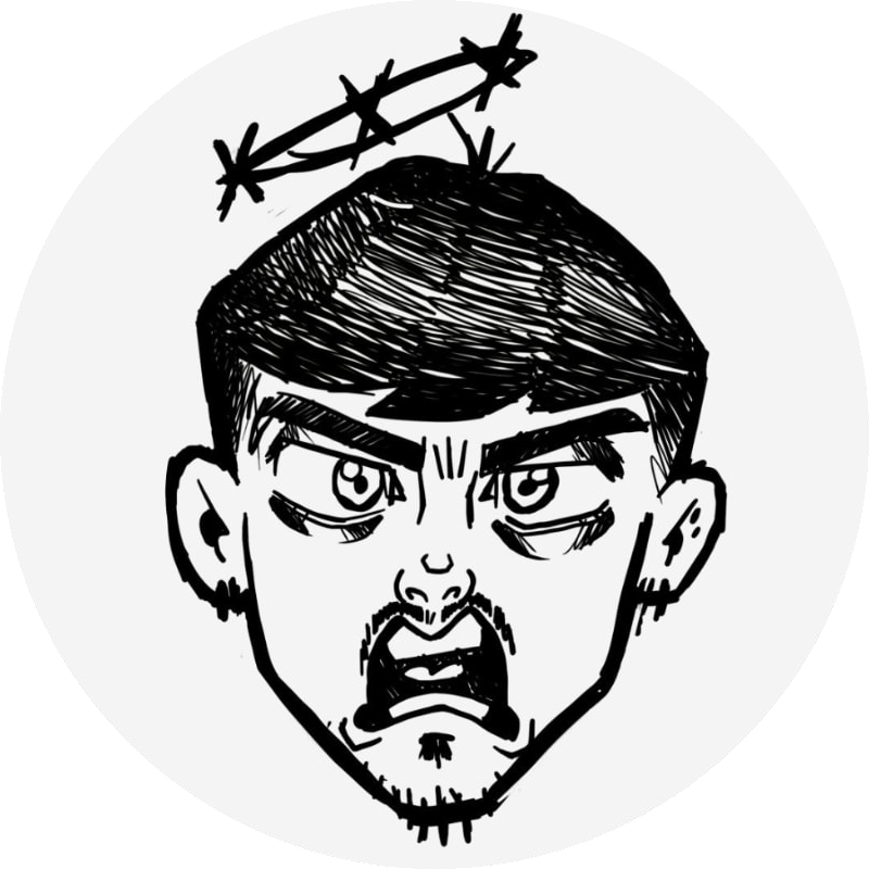Logo Nathanzera Tattoo — rosto com coroa de espinhos